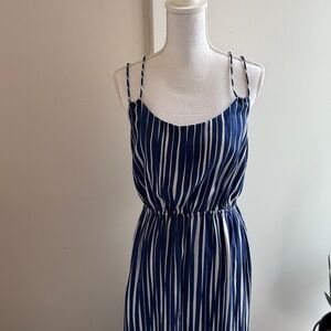 Blue and White Striped Dress